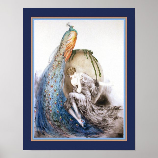 "La Paon" Louis Icart Art Deco Poster (Vorne)