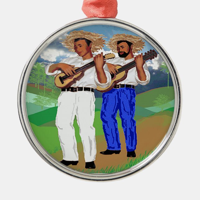 ¡La Parranda Navideña! Silbernes Ornament (Vorne)