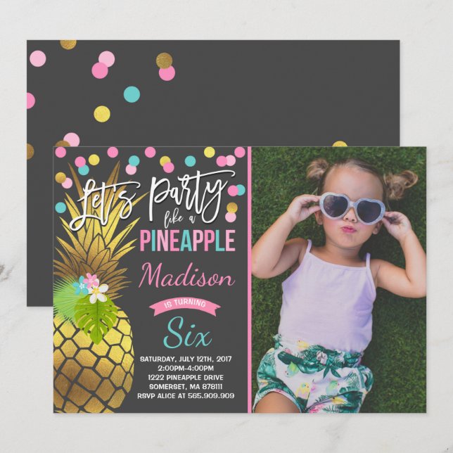 La partie aiment une invitation d'anniversaire (Devant / Derrière)