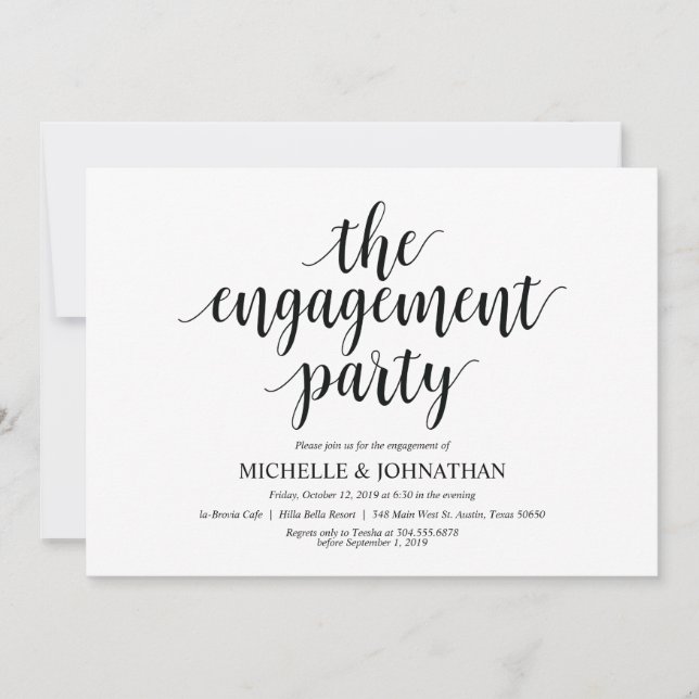 La partie d'engagement, les invitations de la part (Devant)