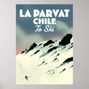 La Parvat Chile Retro-Ski-Kunst. Poster