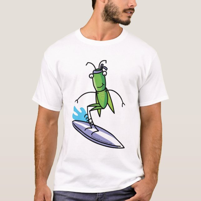La patience, T-shirt surfant de sauterelle (Devant)