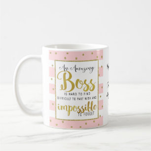 La patronne de la mug quitte le cadeau de retraite