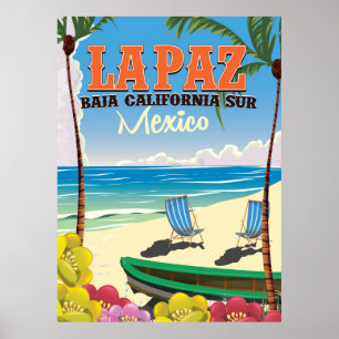 La Paz Baja California Sur Mexico Reiseplan Poster