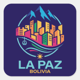 La Paz Bolivia South America Quadratischer Aufkleber