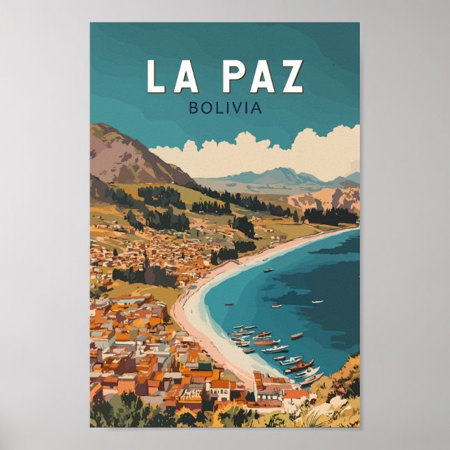 La Paz Bolivien Illustration Kunst, Dichtung und M Poster (Vorne)