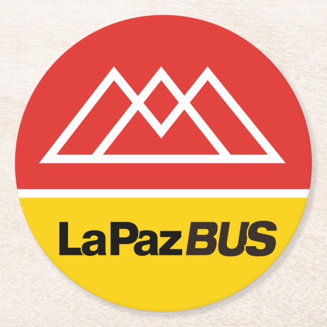 La-Paz-Bus Runder Pappuntersetzer (Vorderseite)
