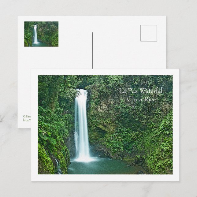 La Paz Wasserfall, Costa Rica Postkarte (Vorne/Hinten)