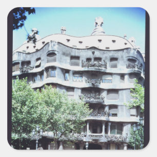 La Pedrera oder Casa Mila, 1905-10 Quadratischer Aufkleber
