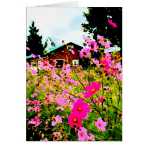 La peinture de la ferme aux fleurs