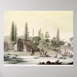 La Perouse in Port Francesci (Farbgravur) Poster