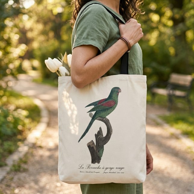La Perruche a gorge rouge Tasche (Orange-Chinned Parakeet, Brotogeris jugularis. Tote Bag)