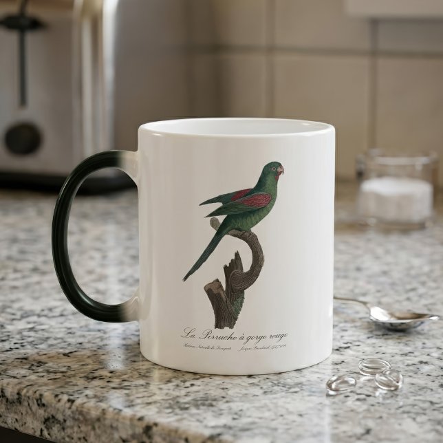 La Perruche a gorge rouge Verwandlungstasse (Orange-Chinned Parakeet, Brotogeris jugularis. Color Morph Mug)