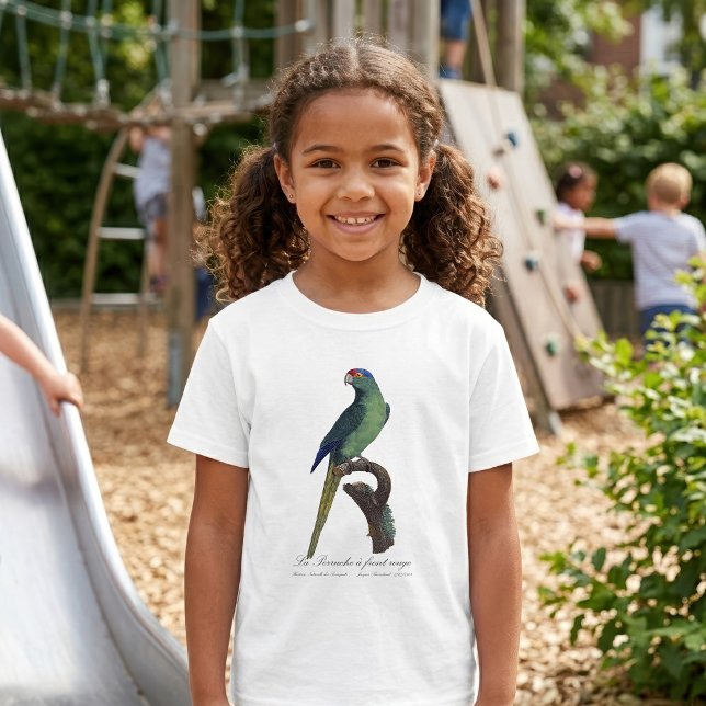 La Perruche - eine Vorfahrt T-Shirt (Orange-Fronted Parakeet, Eupsittula Canicularis. Girl Basic White T-Shirt)
