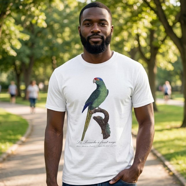 La Perruche - eine Vorfahrt T-Shirt (Orange-Fronted Parakeet, Eupsittula Canicularis. Men Basic White T-Shirt)