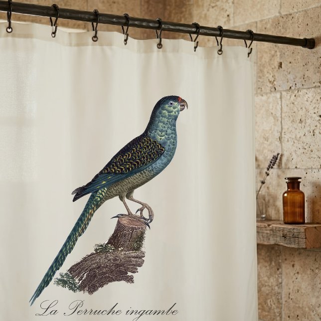 La Perruche ingambe Duschvorhang (Ground Parrot or Swamp Parrot, Pezoporus Wallicus. Shower Curtain)