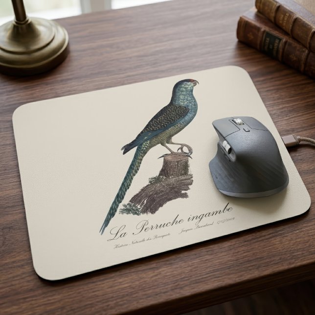 La Perruche ingambe Mousepad (Ground Parrot or Swamp Parrot, Pezoporus Wallicus. Mouse Pad)
