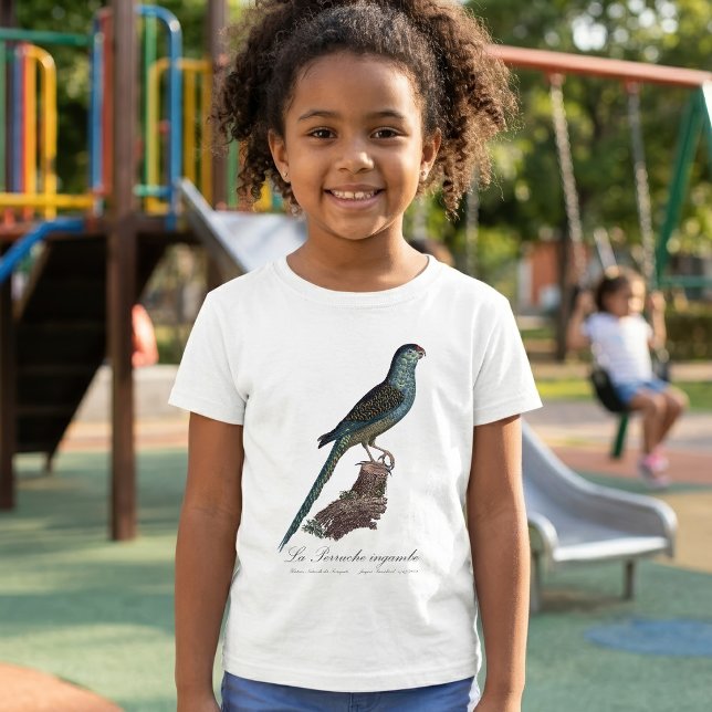 La Perruche ingambe T-Shirt (Ground Parrot or Swamp Parrot, Pezoporus Wallicus. Girl Basic White T-Shirt)