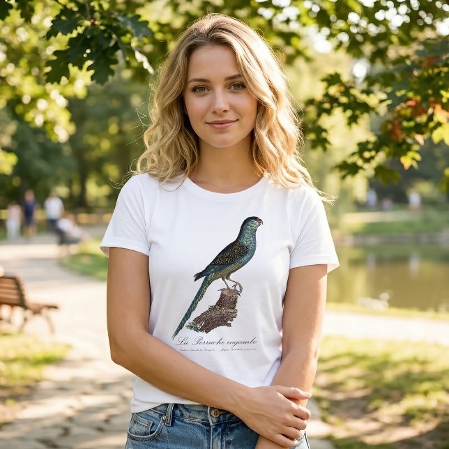 La Perruche ingambe T-Shirt (Ground Parrot or Swamp Parrot, Pezoporus Wallicus. Women Basic White T-Shirt)