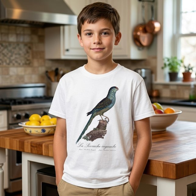 La Perruche ingambe T-Shirt (Ground Parrot or Swamp Parrot, Pezoporus Wallicus. Boy Basic White T-Shirt)