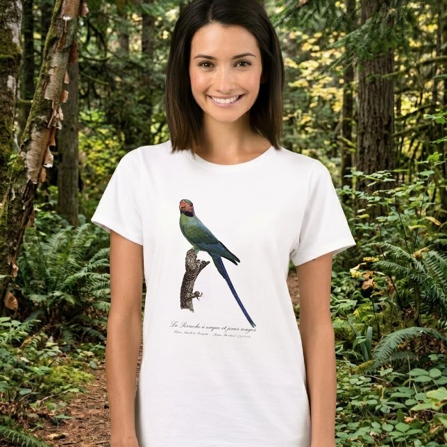 La Perruche ist ein einzigartiger Ort für Joues T-Shirt (Long-Tailed Parakeet, Psittacula Longicauda. Women Basic White T-Shirt)