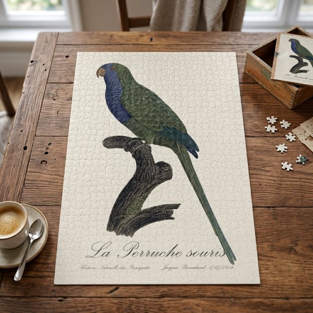 La Perruche souris / Monk Parakeet (Monk Parakeet or Monk Parrot, Myiopsitta Monachus. Jigsaw Puzzle)