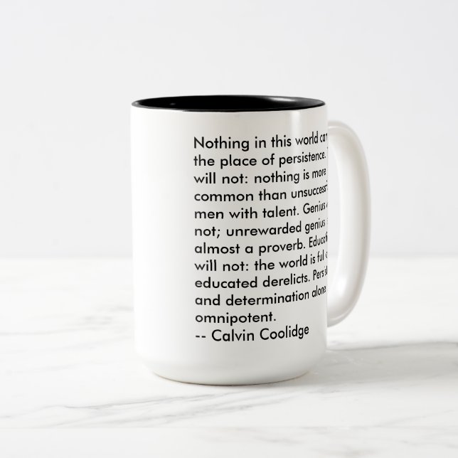 La persistance éponge la tasse à deux tons de 15 (Devant droit)