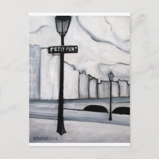 La Petit Pont, Paris Frankreich Postkarte