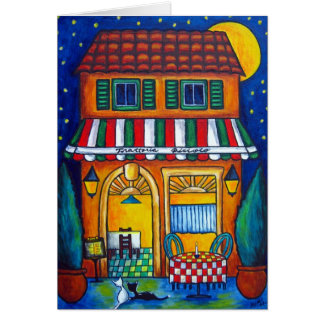La petite carte de salutation/note de Trattoria