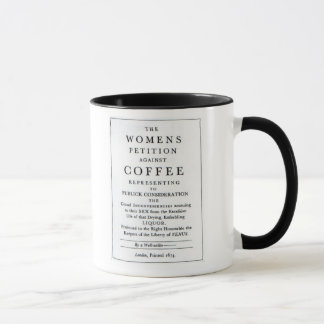La pétition des femmes contre la tasse de café