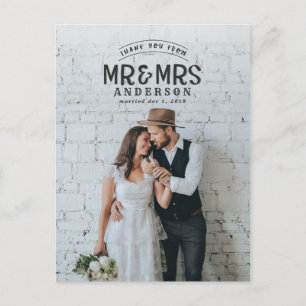 La photo rustique vous remercient faire-part de