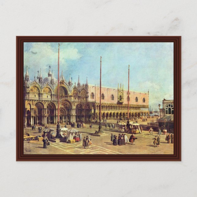 La Piazza San Marco. Von Canaletto Postkarte (Vorderseite)
