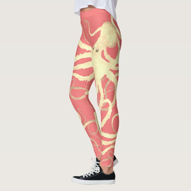 La pieuvre de Sybille sur votre couleur - Leggings (Gauche)