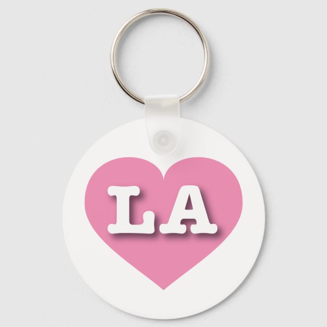 LA Pink Heart - I Liebe LA Schlüsselanhänger (Vorderseite)
