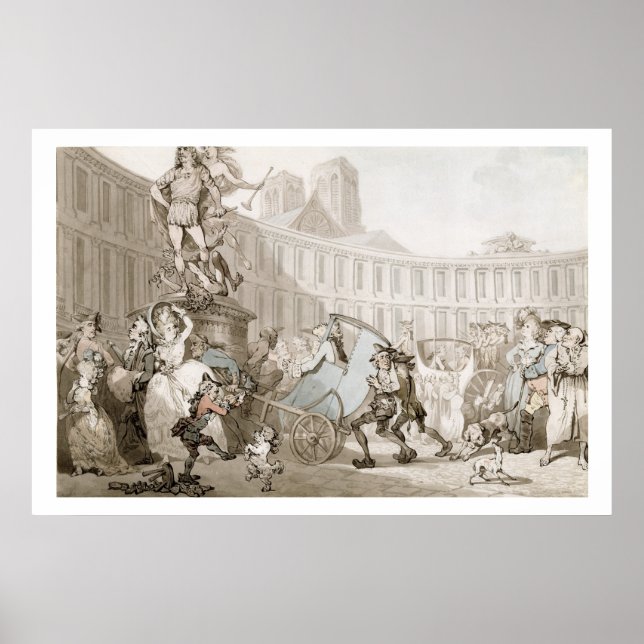 La Place des Victoires, Paris, c.1789 (Stift und T Poster (Vorne)