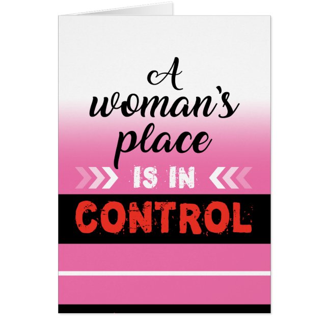 La place d'une femme est sur la carte CONTROL. (Devant)