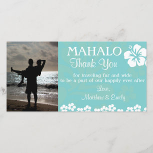 La plage d'Aqua fleurit le carte photo de Merci