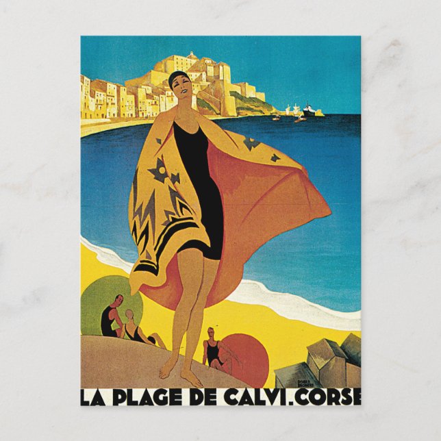 La Plage De Calvi Corse Frankreich Postkarte (Vorderseite)