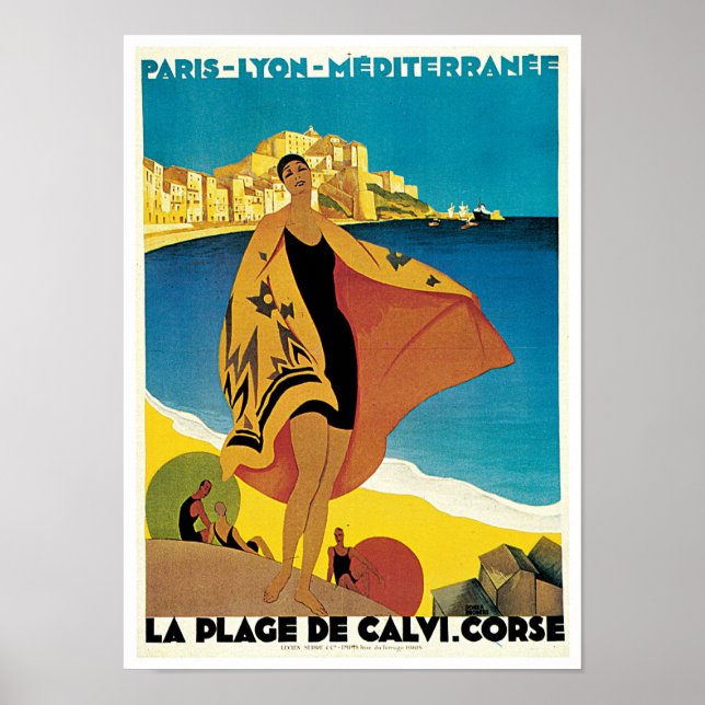 La Plage de Calvi, Corse Poster (Vorne)