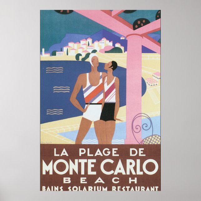La Plage de Monte Carlo Beach Lounge Poster (Vorne)