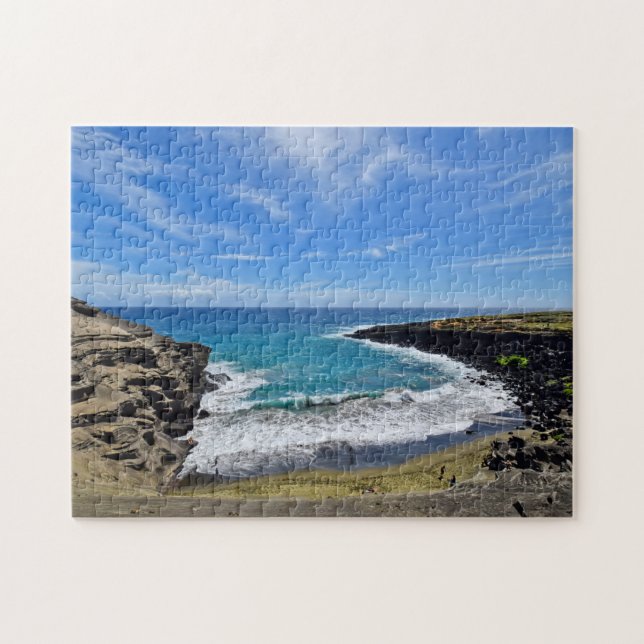 La plage de sable vert - Big Island Hawaii Puzzle (Horizontal)