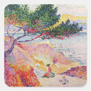 La Plage de Saint-Clair, 1906-07 Quadratischer Aufkleber