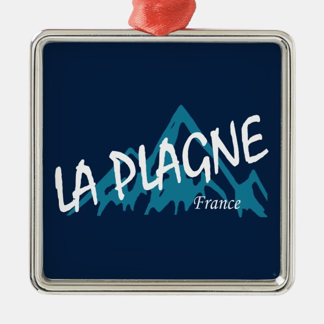 La Plagne France Mountains Ornament Aus Metall (Vorne)