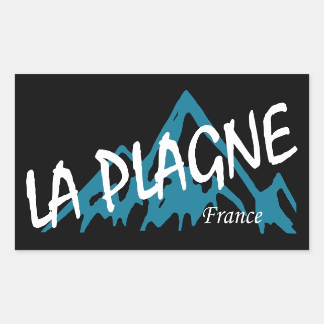 La Plagne France Mountains Rechteckiger Aufkleber (Vorderseite)