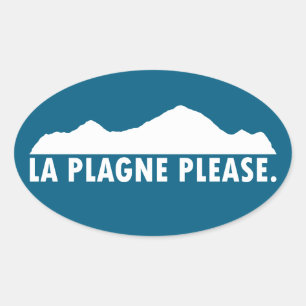 La Plagne Frankreich Bitte Ovaler Aufkleber