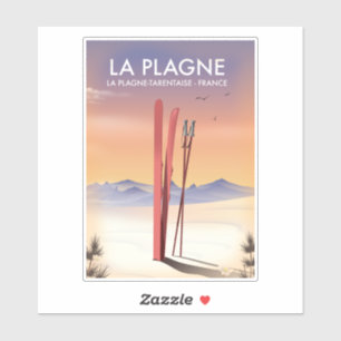 La Plagne, La Plagne-Tarentaise, französisches Ski Aufkleber