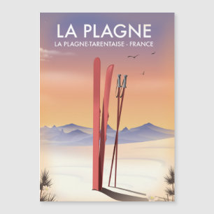 La Plagne, La Plagne-Tarentaise, französisches Ski Magnetkarte