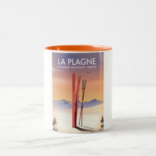 La Plagne, La Plagne-Tarentaise, französisches Ski Zweifarbige Tasse