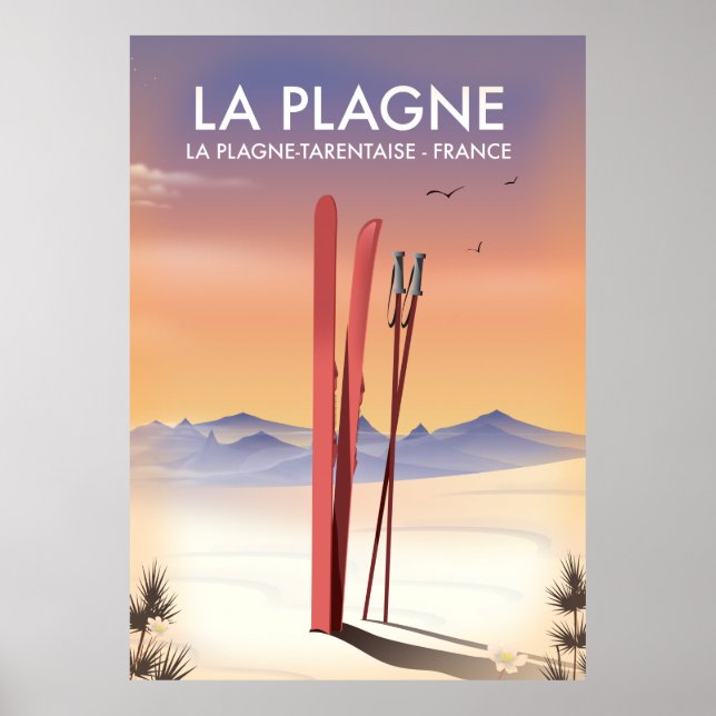La Plagne, La Plagne-Tarentaise, poster de ski Fra (Devant)