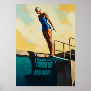 LA PLONGEUSE D'AZUR (The Azure Diver) - Original A Poster
